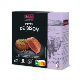 4 Pavés de Bison Natures Surgelés